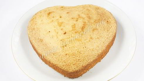 торт бисквитный с фруктами, желе и йогуртом