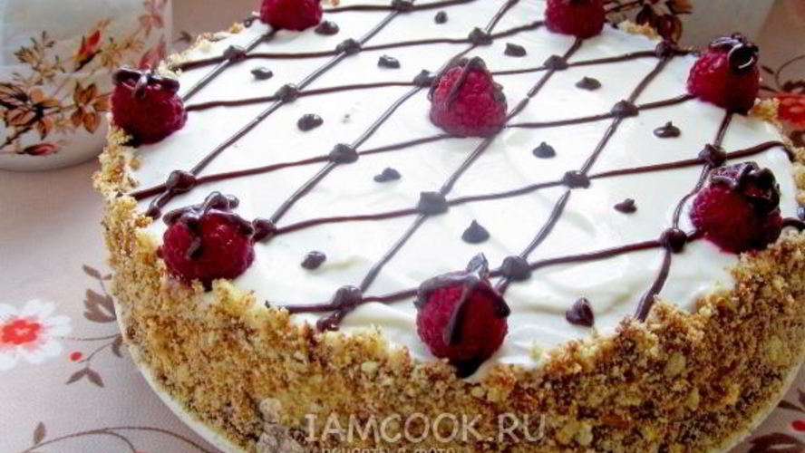 Рецепт торт малинка в сметане
