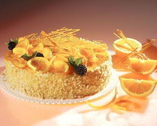 Торт с грецкими орехами и апельсинами