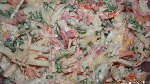 тортильи с курино-овощным салатом