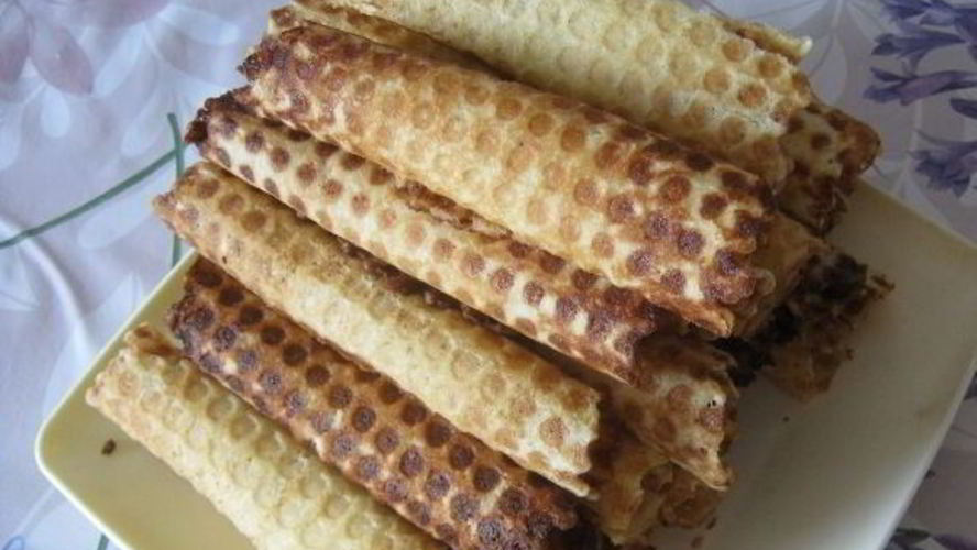 Рецепт трубочки со сгущенкой