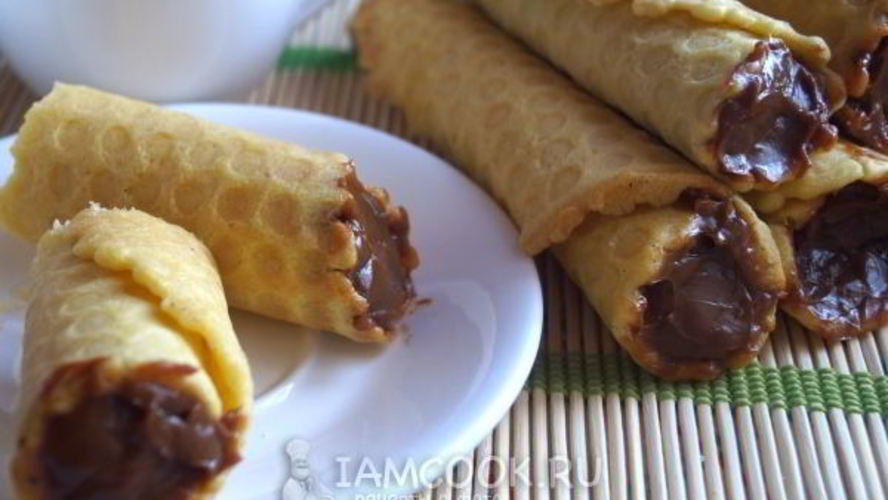 Рецепт вафельные трубочки со сгущенкой