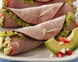 Ветчинные конвертики с овощной начинкой