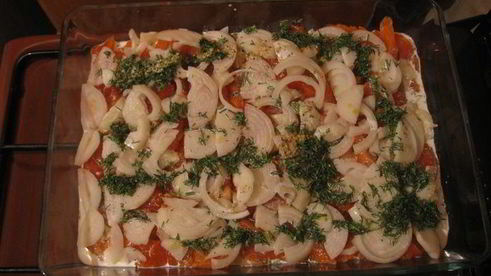 деликатная запеканка из форели и картофеля