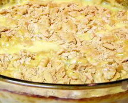 Капустная запеканка с плавленым сыром