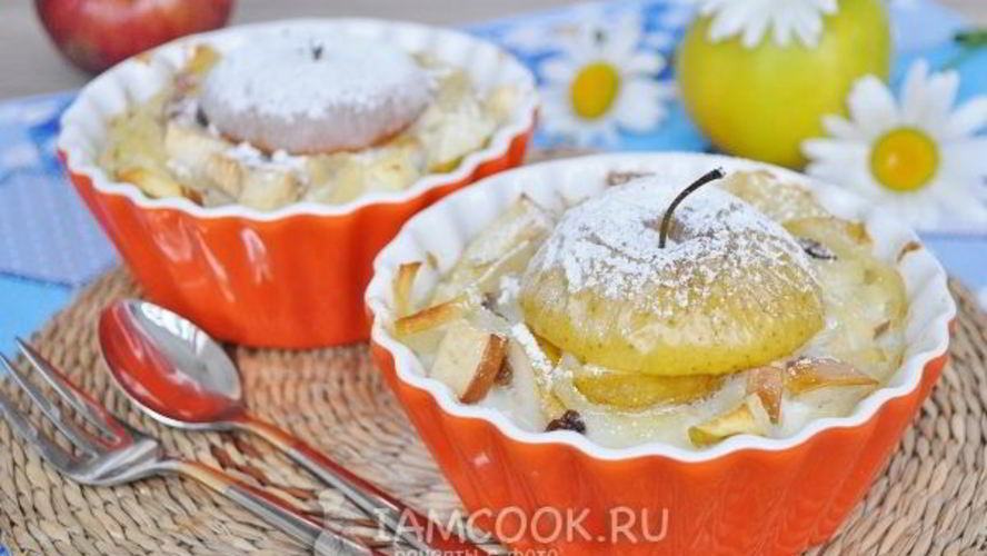 Рецепт лапшевник детский с яблоком и изюмом