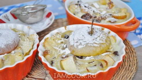 лапшевник детский с яблоком и изюмом