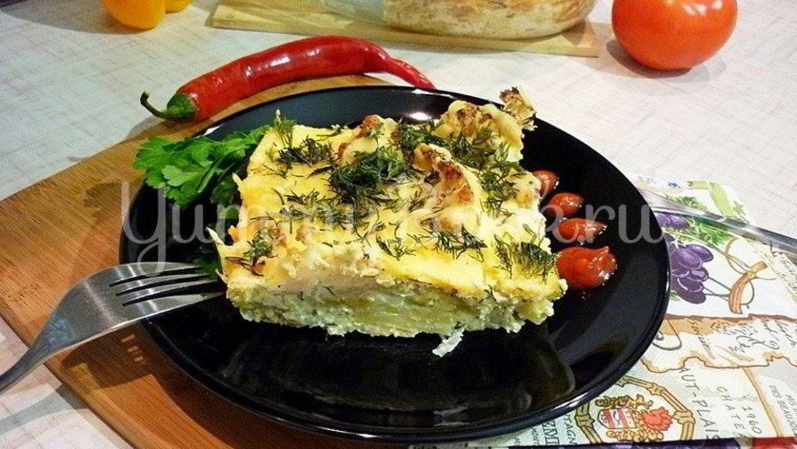 Рецепт нежная запеканка из картофеля и цветной капусты