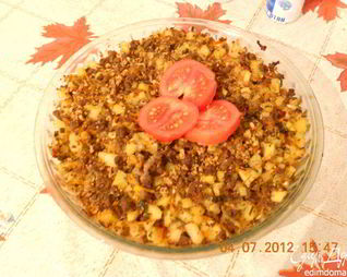 Овощная запеканка с фаршем