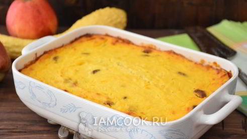 творожная запеканка с тыквой и яблоками