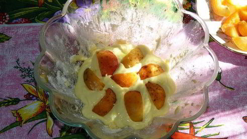 творожная запеканка-суфле с абрикосами