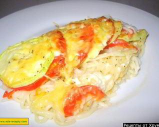 Запеканка из кабачков и макарон с сыром в духовке