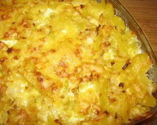 Запеканка из картофеля, кабачка и с сыром
