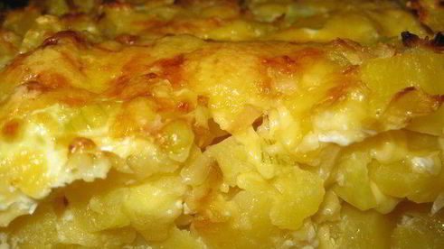 запеканка из картофеля, кабачка и с сыром