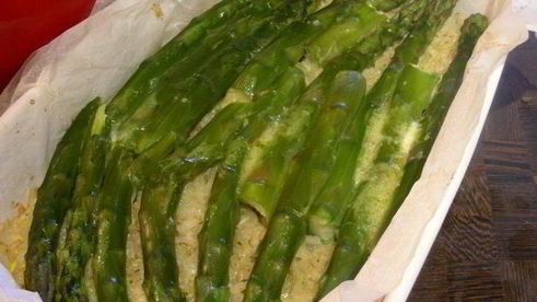 запеканкa из риса и спаржи