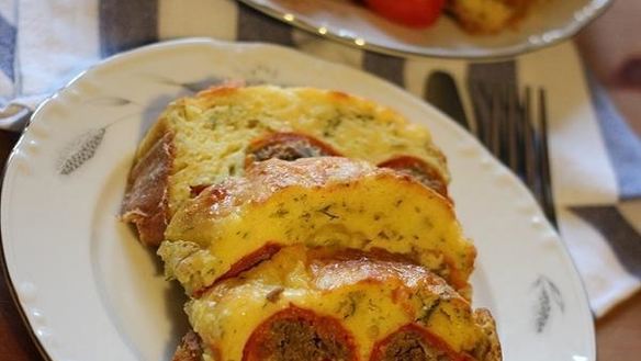 Рецепт Запеканка с фаршированными помидорами