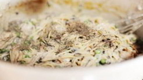 запеканка с индейкой и спагетти