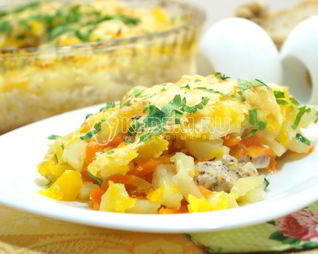 Запеканка с курицей и тыквой в духовке