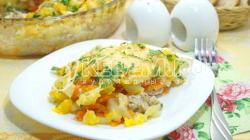 запеканка с курицей и тыквой в духовке