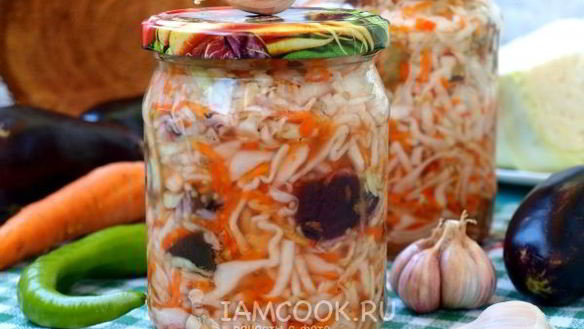 Рецепт Баклажаны с капустой на зиму