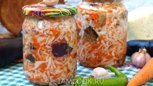 баклажаны с капустой на зиму