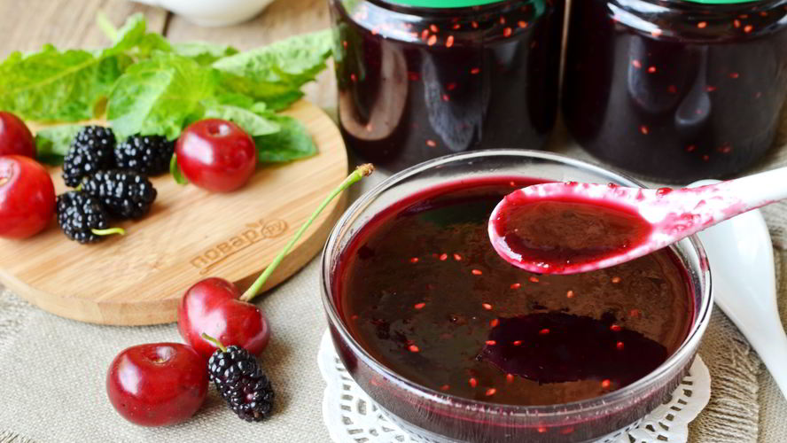 Рецепт джем из вишни и шелковицы