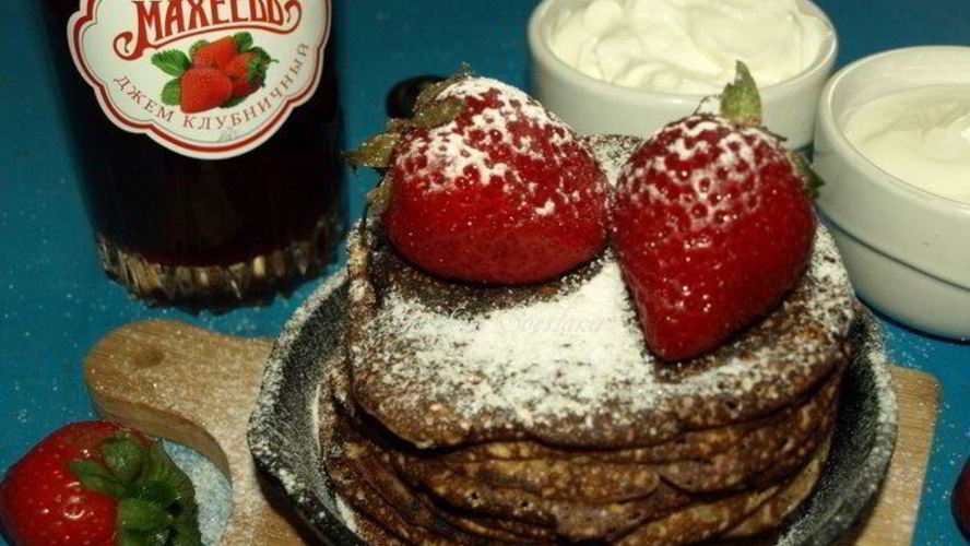 Рецепт миндальные блинки с клубничным джемом