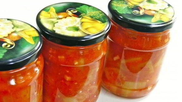 Рецепт Кабачки, жареные в томатном соусе, на зиму