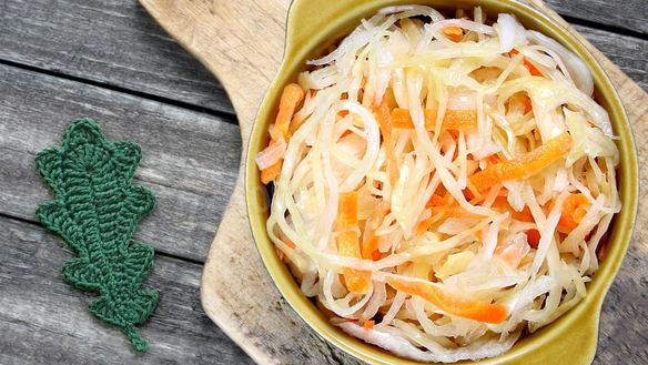 Рецепт Капуста квашеная с листьями дуба