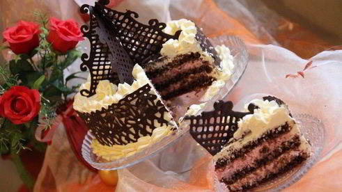 гречневый торт с брусничным компотом