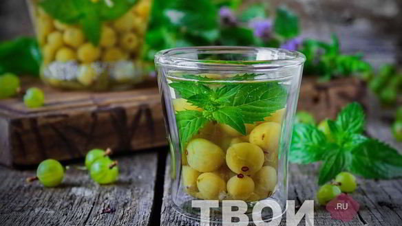 Рецепт Компот из крыжовника и мяты