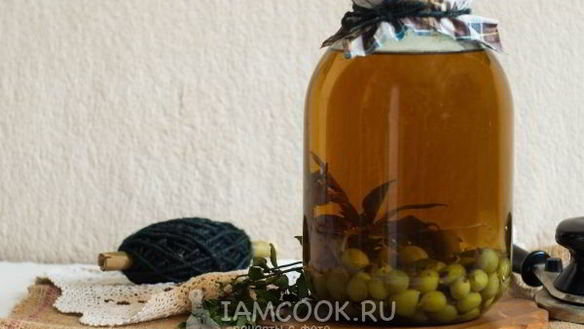 Рецепт Компот из крыжовника с мятой