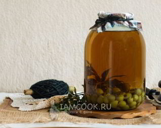 Компот из крыжовника с мятой