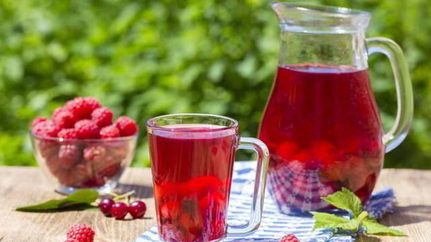 Рецепт компот из малины и черешни