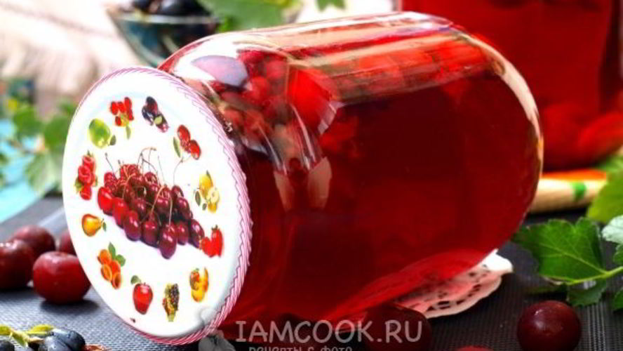 Рецепт компот из вишни и смородины