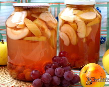Компот из яблок с виноградом на зиму