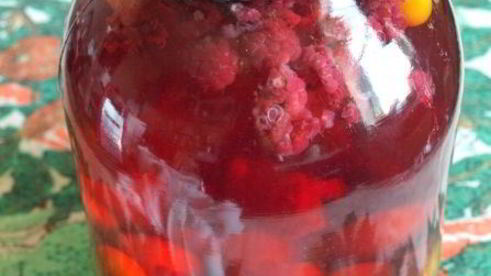 компот с алычой и малиной