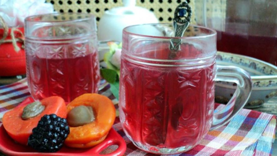 Рецепт компот со сливой, клюквой и вишней