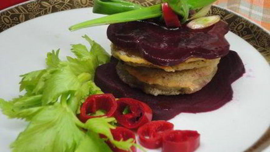 Рецепт кабачки в кляре с маринованной свеклой