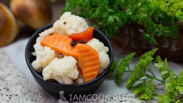 Рецепт Маринованная цветная капуста с овощами