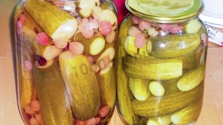 Рецепт маринованные огурцы с крыжовником хрустящие на зиму