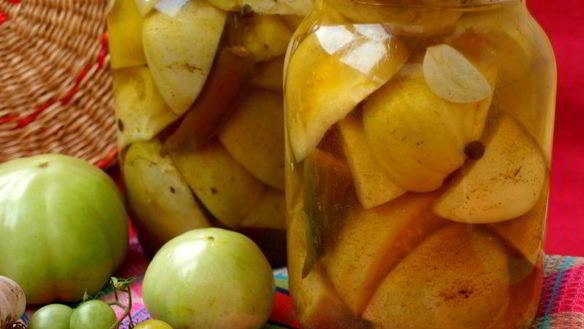 Рецепт Острые зеленые помидоры на зиму