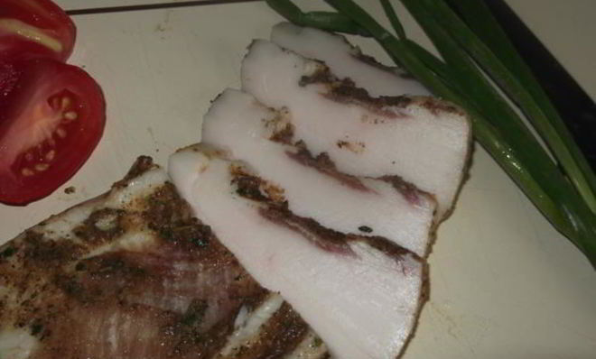 Домашнее соленое сало по-быстрому