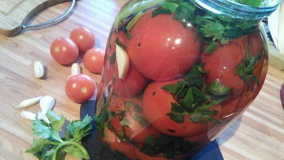 Рецепт Соленые помидоры зимой