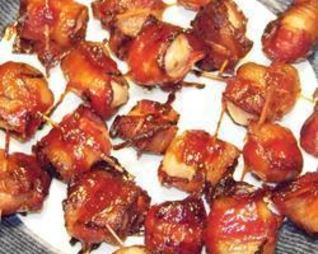 Водяные орехи в беконе