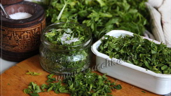 Рецепт Заготовка петрушки на зиму