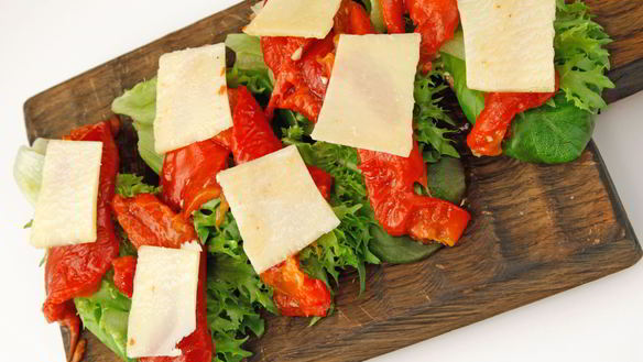 Рецепт Бутерброд с творожным сыром и печеным перцем