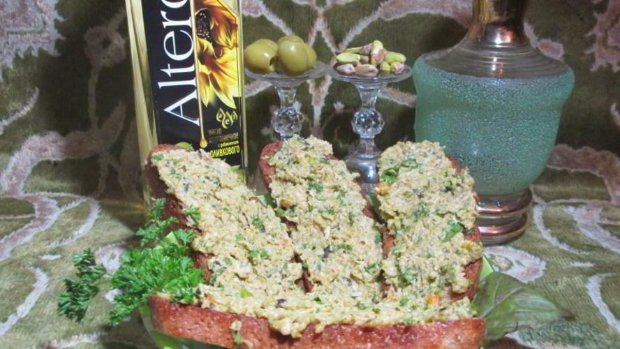 Рецепт бутерброды с кремом из оливок и фисташек