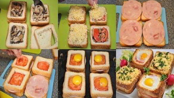 Рецепт Бутерброды с ветчиной и яйцом к завтраку