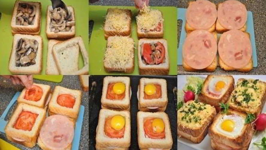 Рецепт бутерброды с ветчиной и яйцом к завтраку